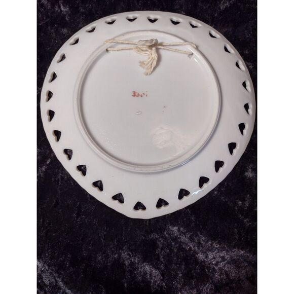 Vtg God Bless Our‎ Home Granny Cottagecore Heart Shape Gold Edge Christian Plate - Picture 5 of 5